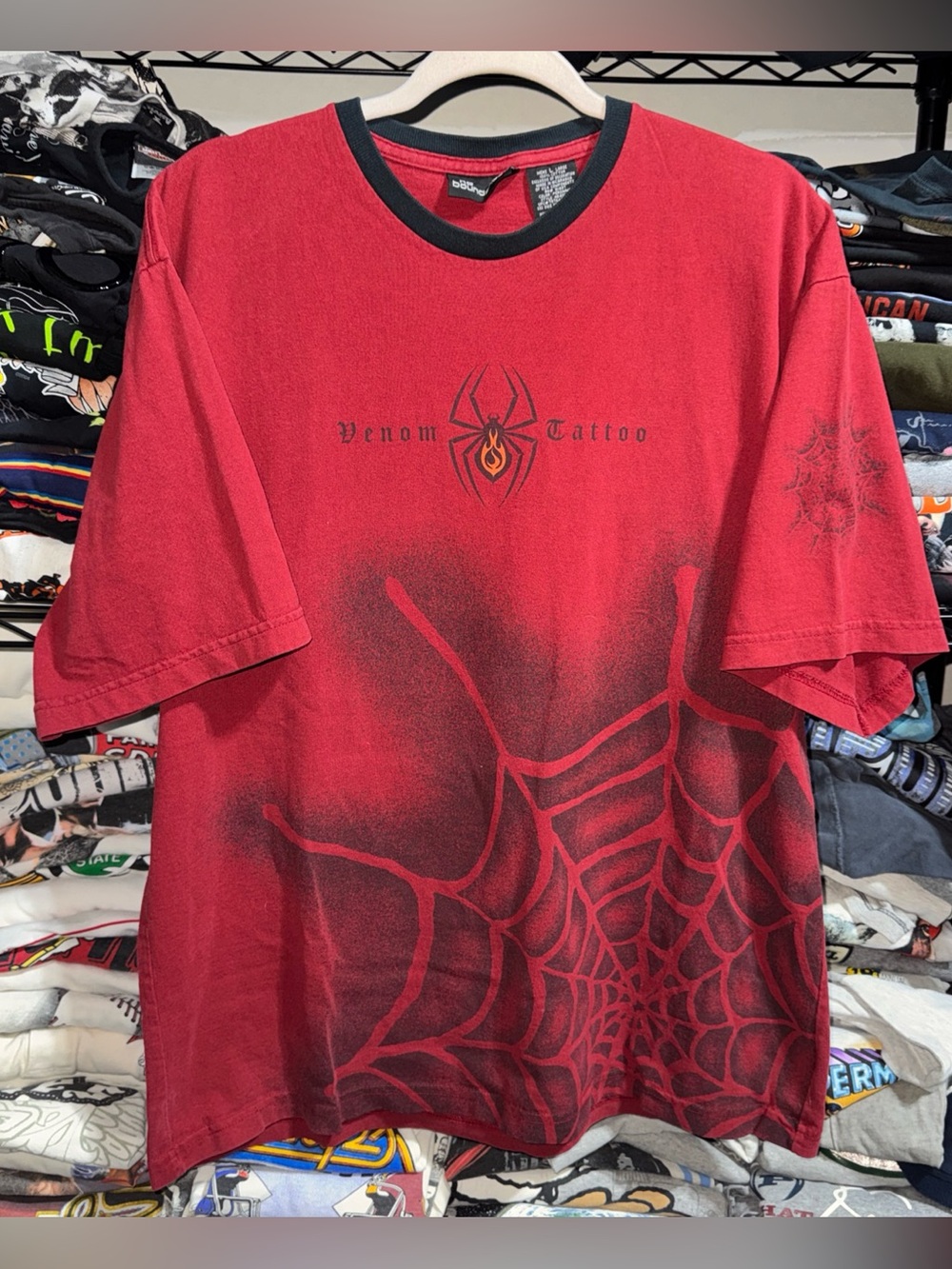Y2K Vintage No Boundaries Venom Tattoo Spider Aop Shirt Size Large